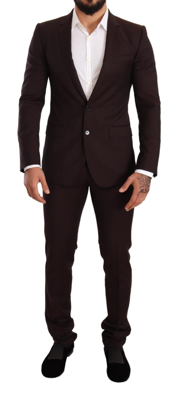 Bordeauxfarbener MARTINI Slim Fit Anzug aus Wolle