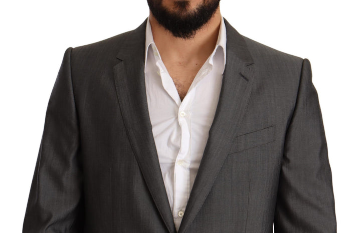 Grauer Metallic MARTINI Slim Fit Set Anzug