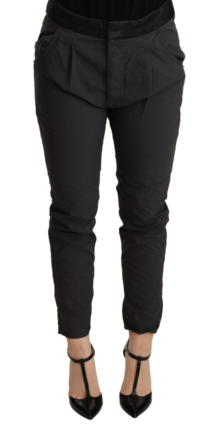 Elegant slim fit skinny trousers with a mid-waist