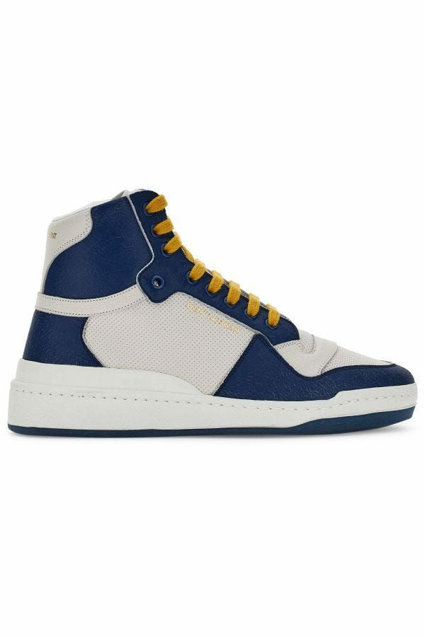 Erhöhen Sie Ihren Stil mit blauen Luxus-Sneakers in mittlerer Höhe