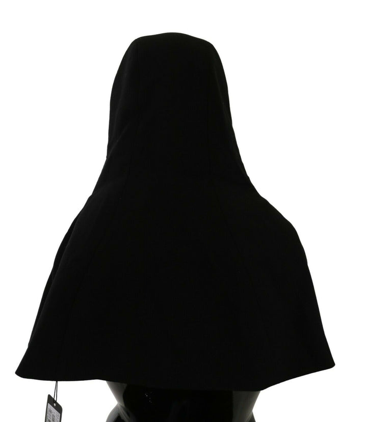 Elegant black hooded scarf wrap