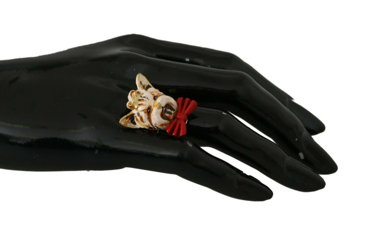 Elegant ladies' ring with dog jewelry