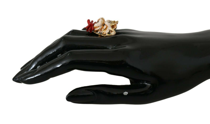 Elegant ladies' ring with dog jewelry