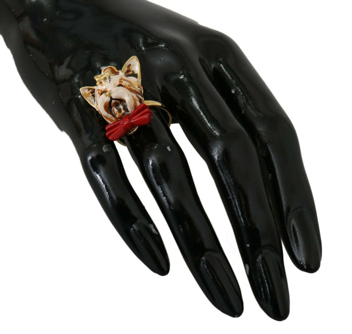 Elegant ladies' ring with dog jewelry