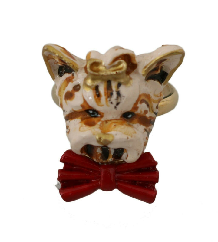 Elegant ladies' ring with dog jewelry
