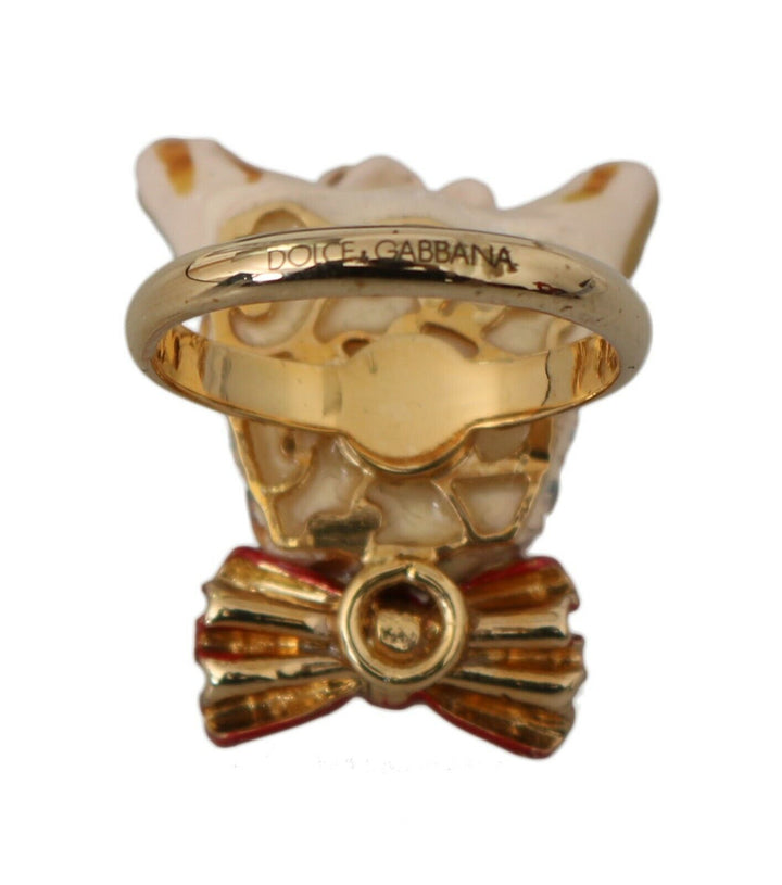 Elegant ladies' ring with dog jewelry
