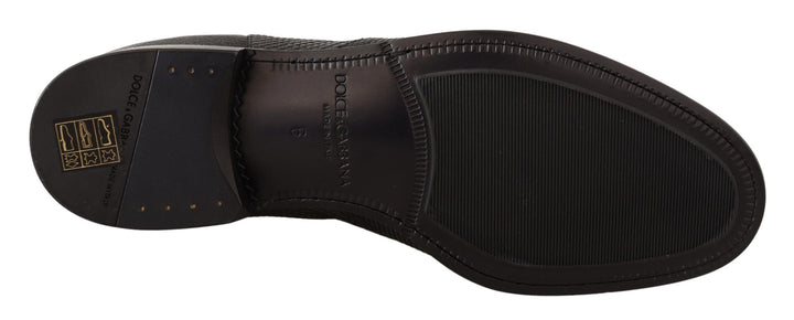 Schwarze Lederstiefeletten aus Eidechsenhaut