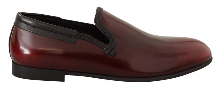 Elegant burgundy leather loafers