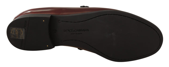 Elegant burgundy leather loafers