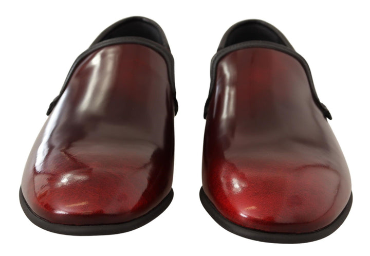 Elegant burgundy leather loafers