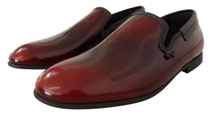 Elegant burgundy leather loafers