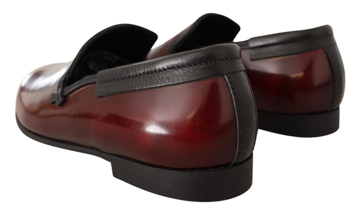 Elegant burgundy leather loafers