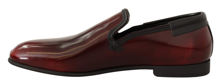 Elegant burgundy leather loafers