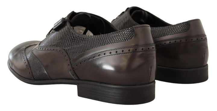 Braune Eidechsenhaut Leder Oxford Dress Schuhe