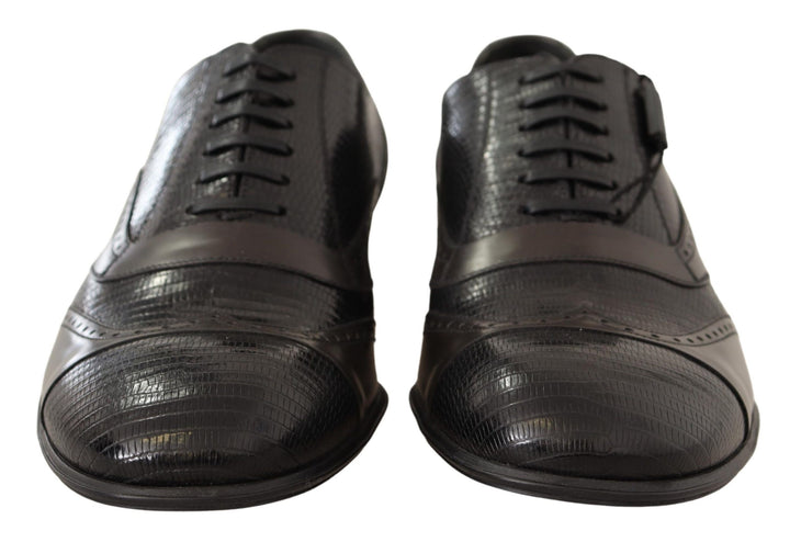 Braune Eidechsenhaut Leder Oxford Dress Schuhe