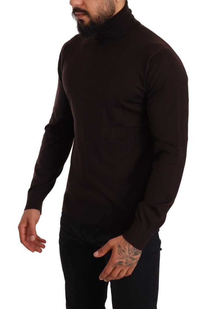 Brauner Kaschmir-Rollkragenpullover
