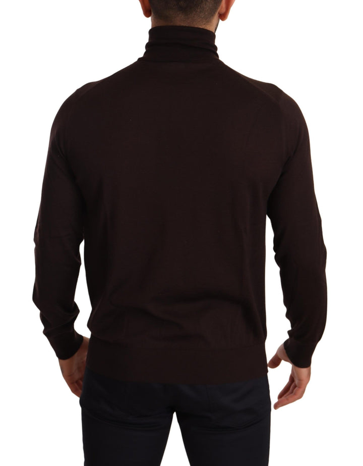 Brauner Kaschmir-Rollkragenpullover