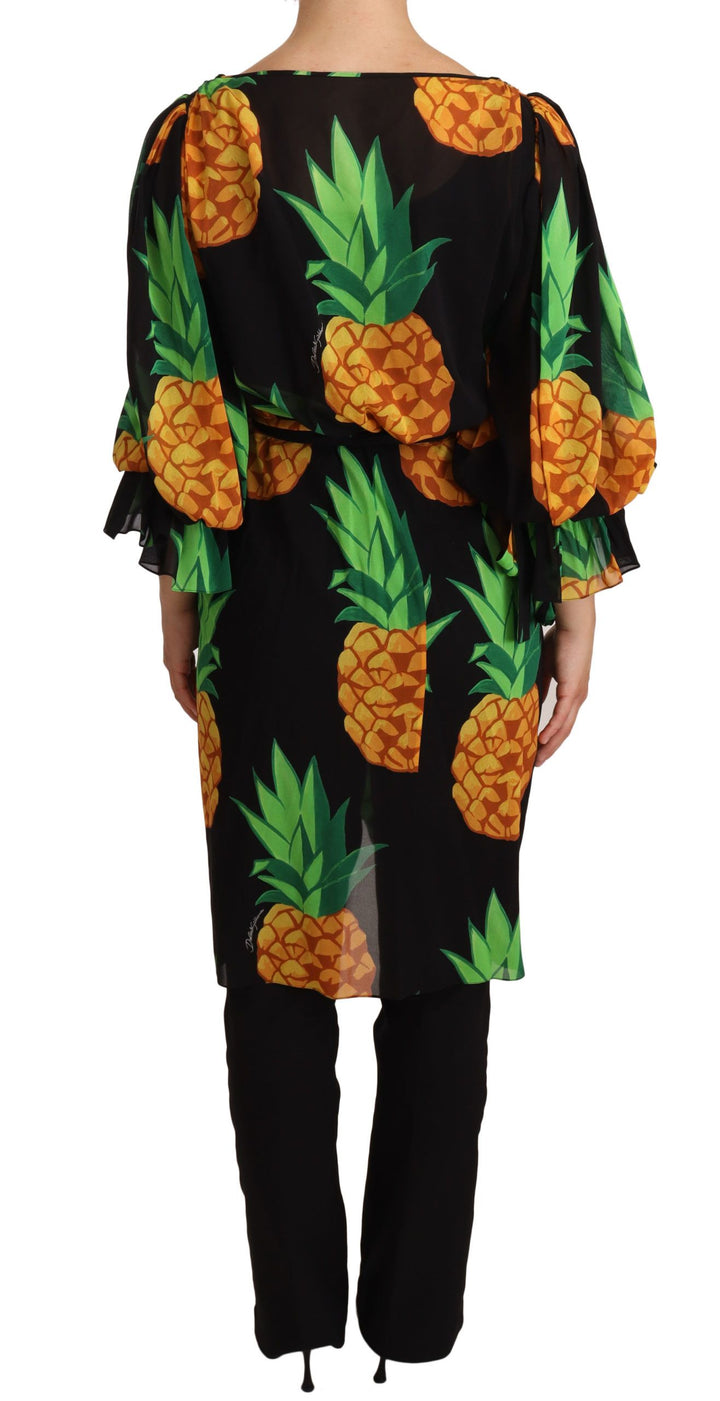 Vibrant pineapple wrap dress