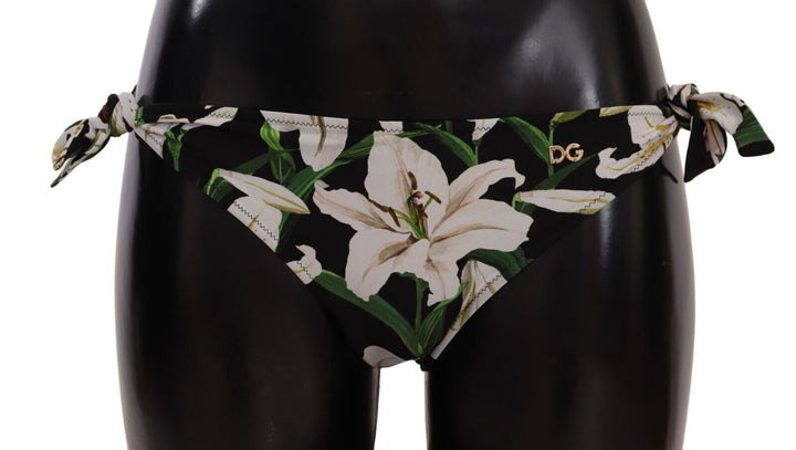 Bikini-Unterteil Schwarz Lily Print Badeanzug Bademode