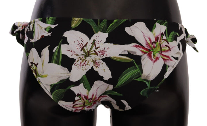 Bikini-Unterteil Schwarz Lily Print Badeanzug Bademode