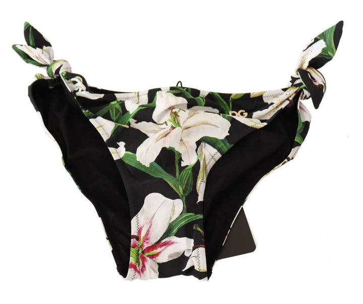 Bikini-Unterteil Schwarz Lily Print Badeanzug Bademode
