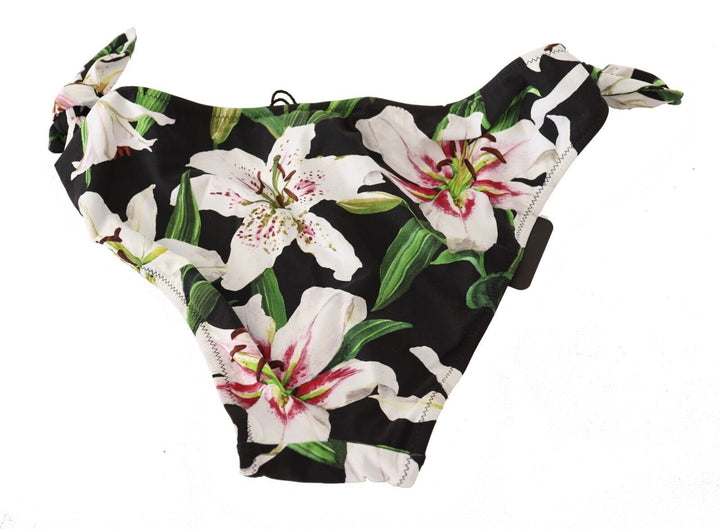 Bikini-Unterteil Schwarz Lily Print Badeanzug Bademode