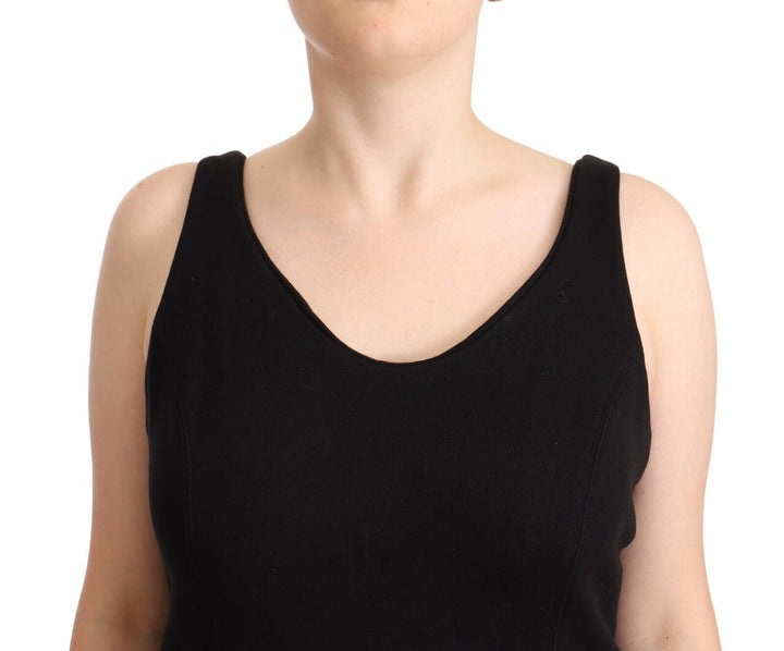 Chic sleeveless designer tank top in black