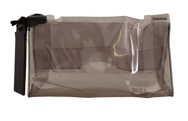 Schwarzer durchsichtiger Plastikbeutel Handtasche Clutch Bag