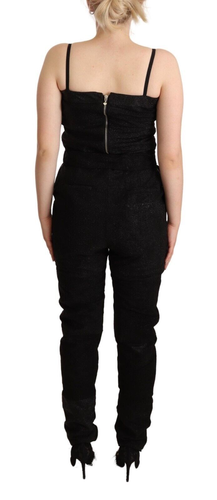 Elegant sleeveless jumpsuit dress in black