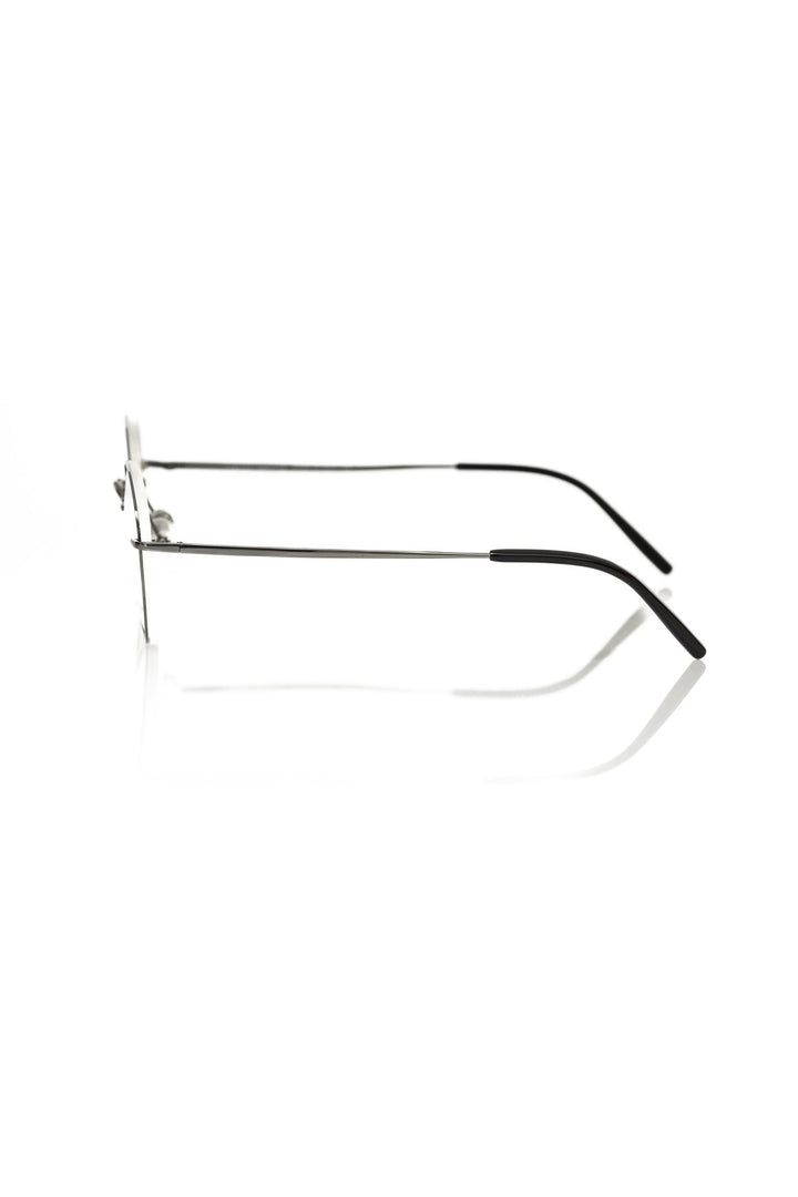 Grey metallic unisex eyeglass frame