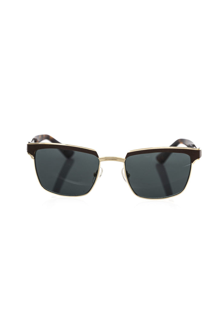Braune Clubmaster-Sonnenbrille für Herren aus Metallfaser