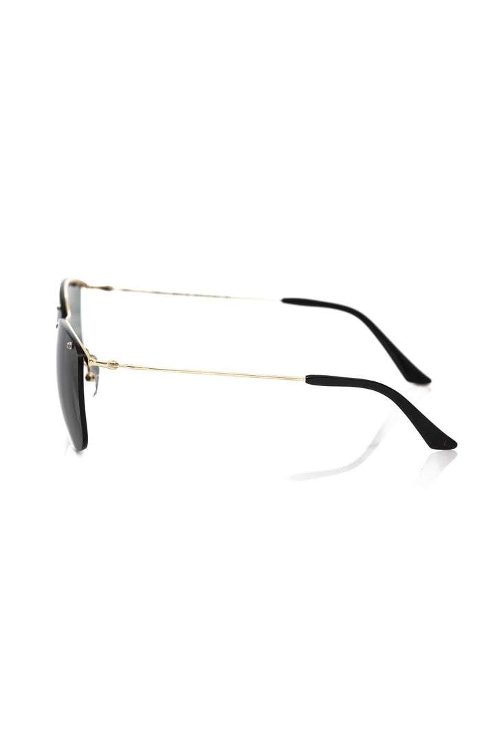 Schwarze Metallic-Faser-Sonnenbrille für Männer