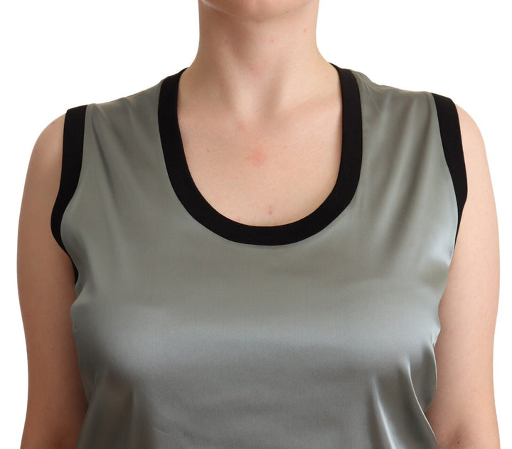 Silberner Rundhalsausschnitt Ärmelloses lässiges Tanktop