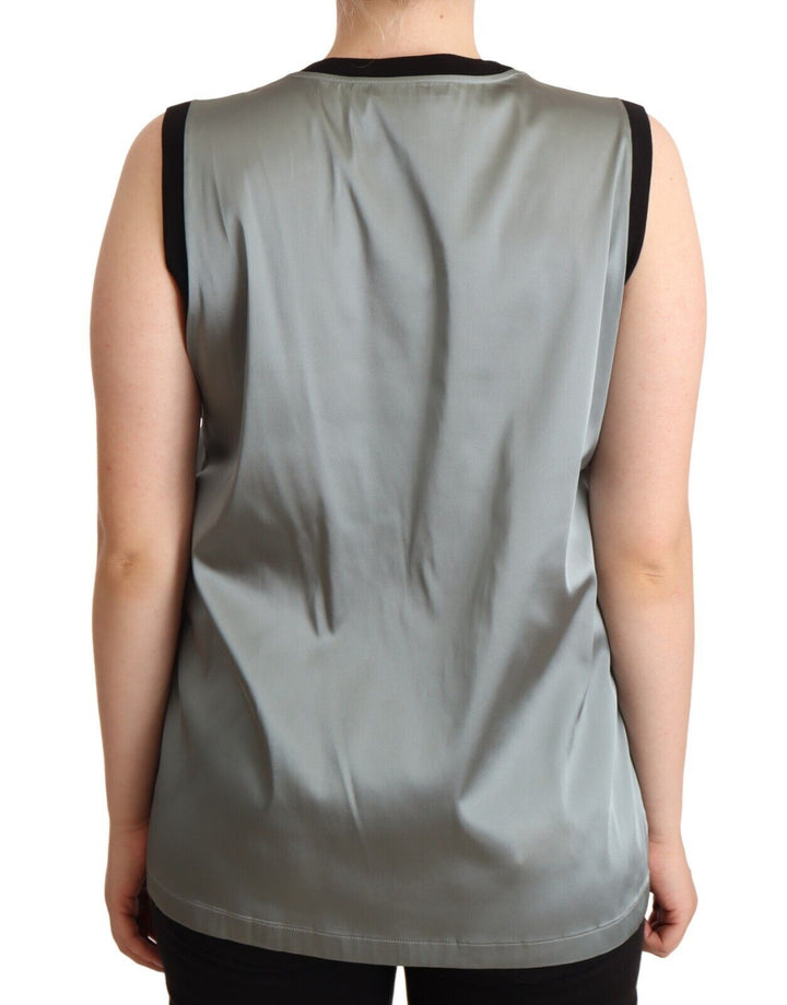 Silberner Rundhalsausschnitt Ärmelloses lässiges Tanktop