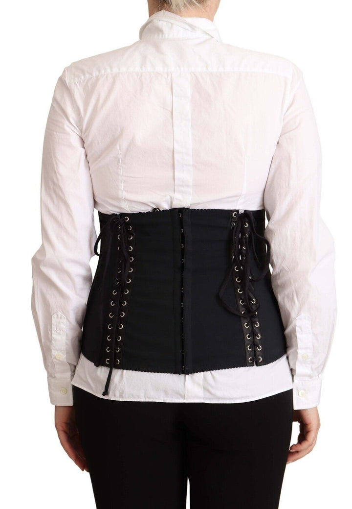 Chic black corset belt top