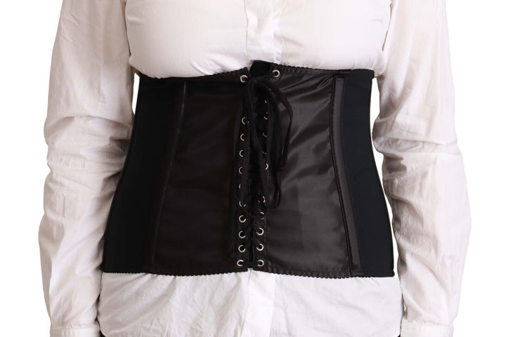 Chic black corset belt top
