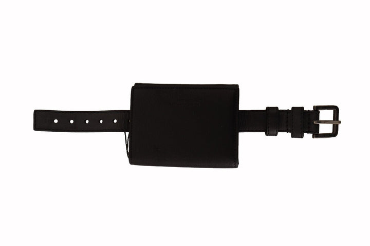 Elegant black leather trifold multi kit