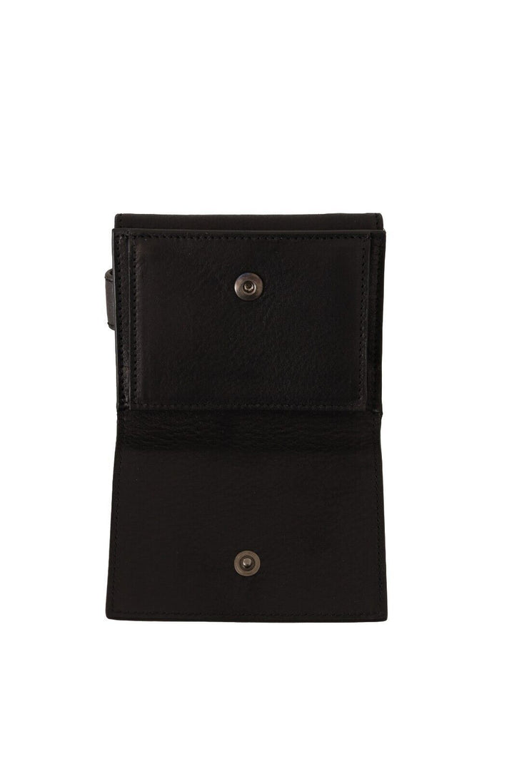 Elegant black leather trifold multi kit