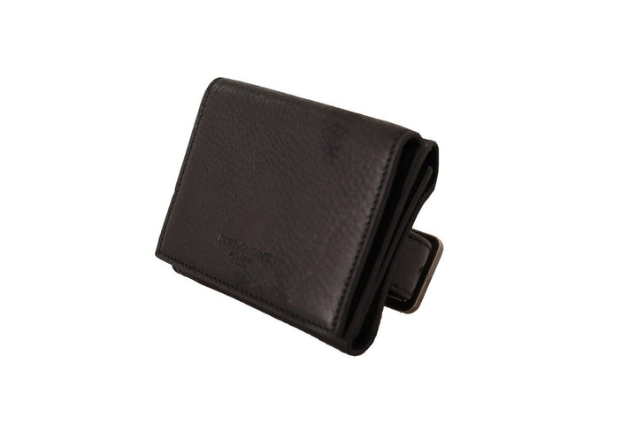 Elegant black leather trifold multi kit