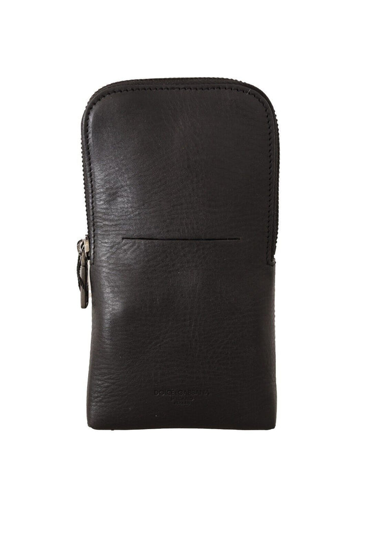 Elegant black leather double strap multikit