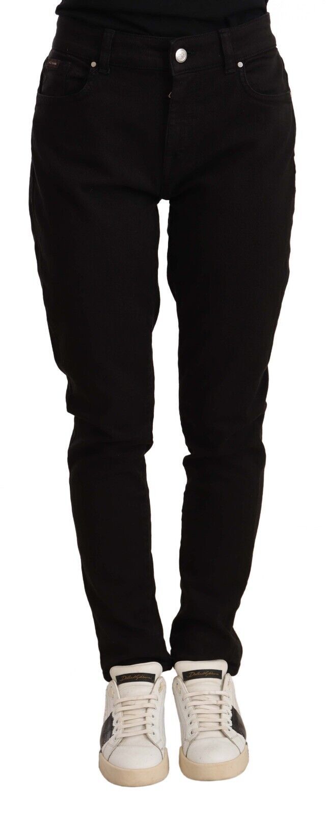 Schwarze Skinny Slim Denim Cotton Stretch Jeans