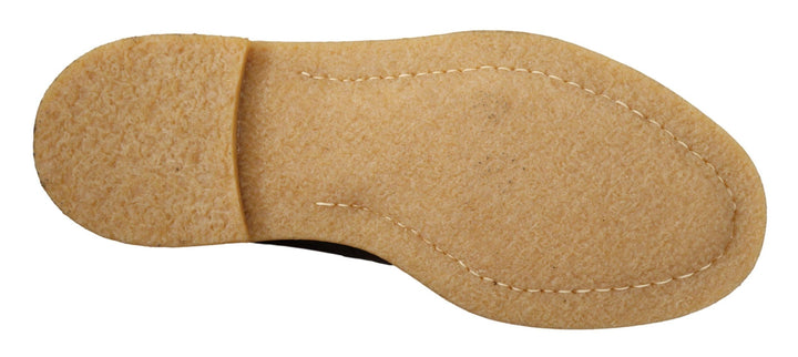 Exotische Lederstiefel aus braunem Samt