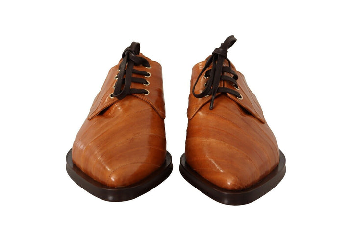 Braune Aalleder Schnürschuhe Formal