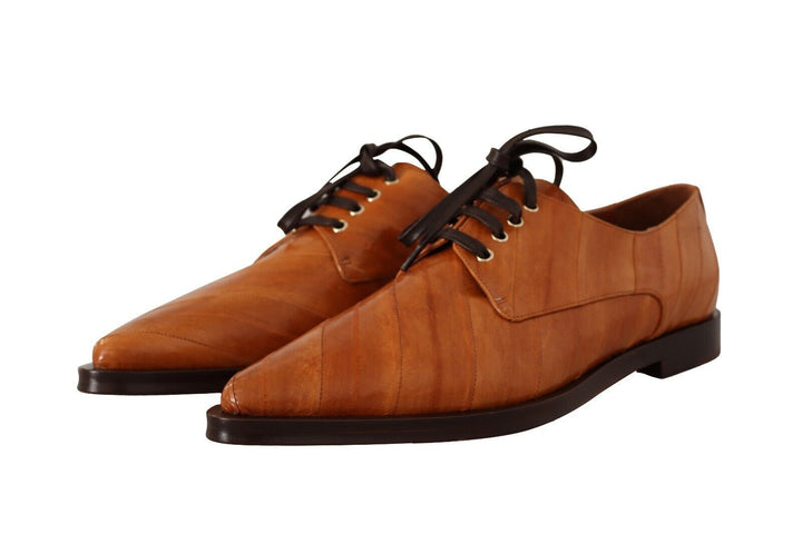 Braune Aalleder Schnürschuhe Formal