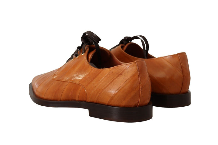 Braune Aalleder Schnürschuhe Formal