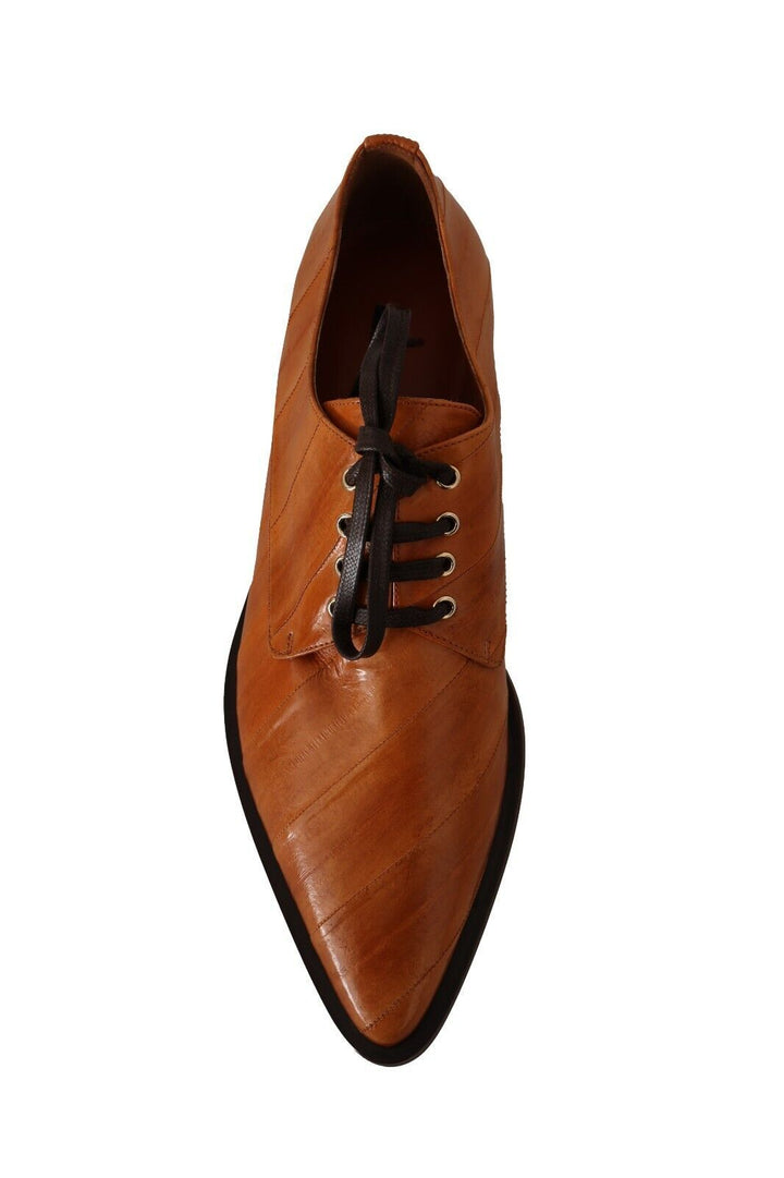 Braune Aalleder Schnürschuhe Formal