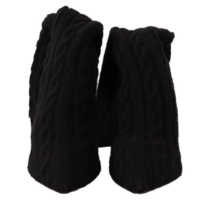 Schwarze Stretch-Socken Kniestrümpfe Schuhe