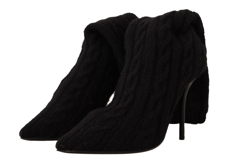 Schwarze Stretch-Socken Kniestrümpfe Schuhe