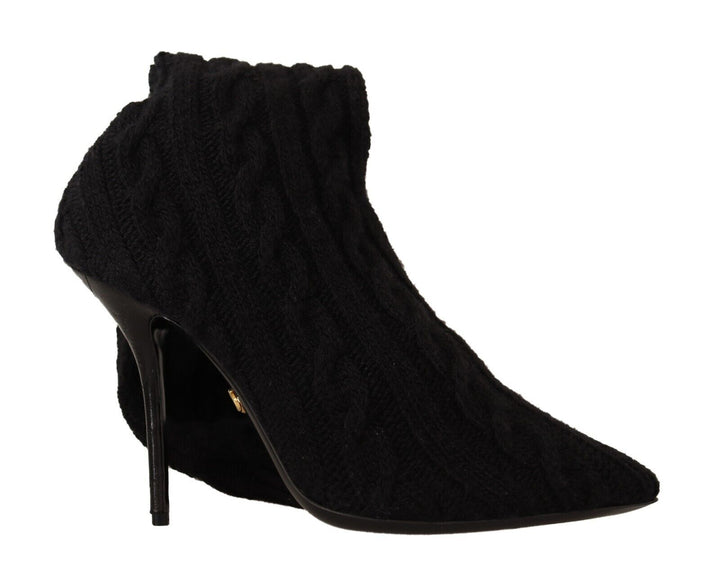 Schwarze Stretch-Socken Kniestrümpfe Schuhe
