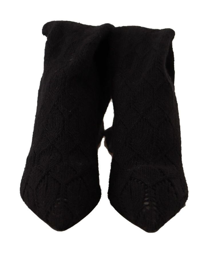 Schwarze Stretch-Socken Kniestrümpfe Schuhe